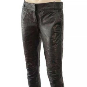 Elizabeth and James Leather Cropped Moto Pants